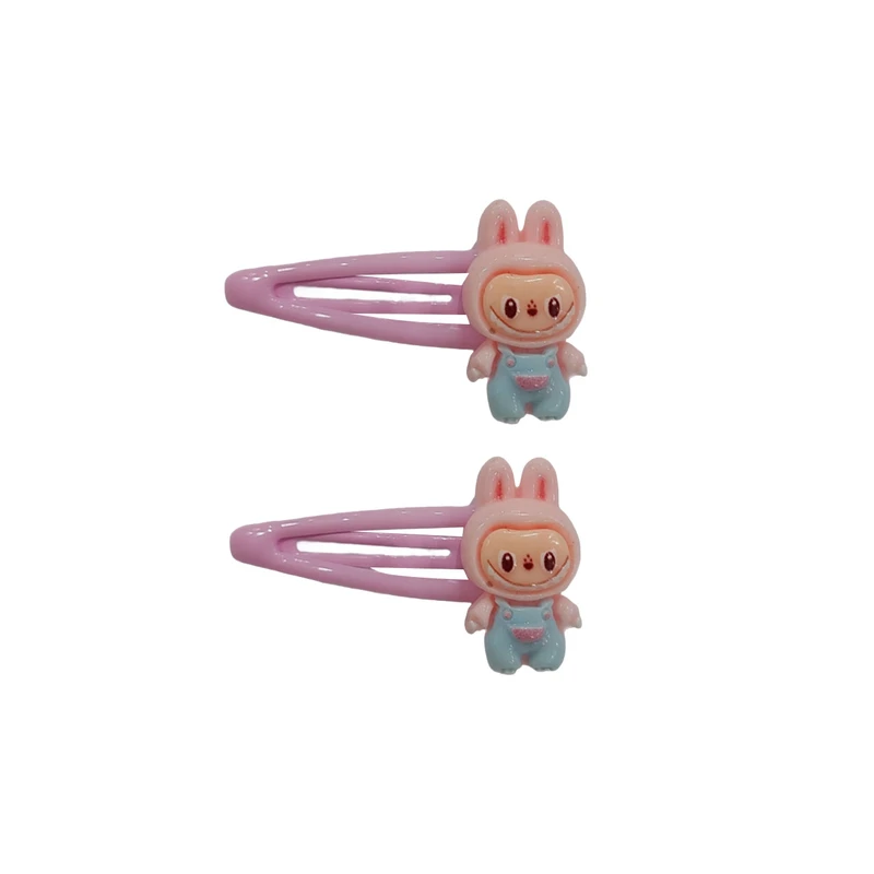 گیره مو دخترانه مدل P66 طرح لبوبو مجموعه 2 عددی