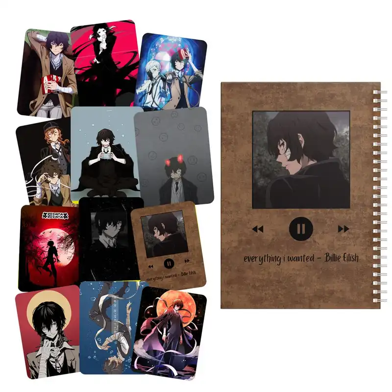 دفتر مشق باژیکان طرح انیمه سگ های ولگرد بانگو کد 20212125 به همراه استیکر لپ تاپ مجموعه 12 عددی