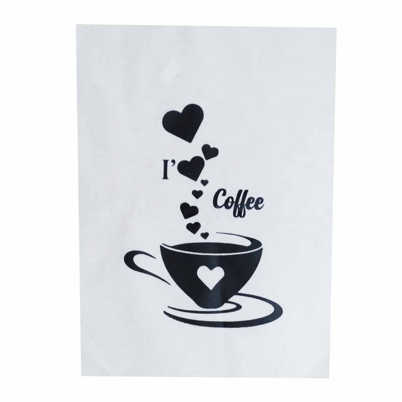دستمال نظافت طرح تکست I Love Coffee کد 006