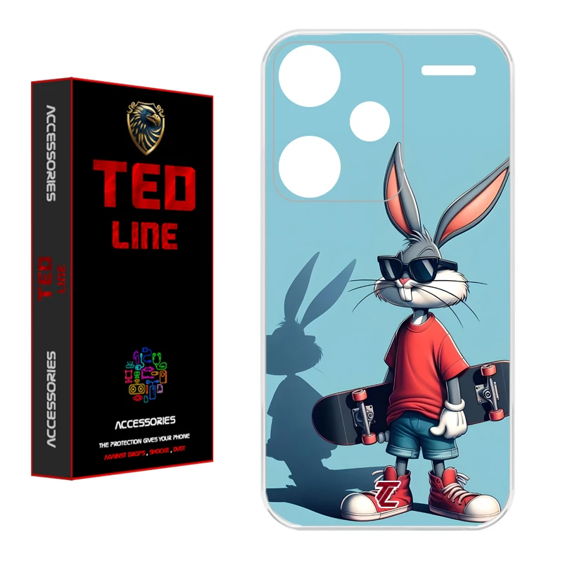 کاور تد لاین طرح خرگوش کد 1107 مناسب برای گوشی موبایل شیائومی Redmi Note 13 Pro Plus 