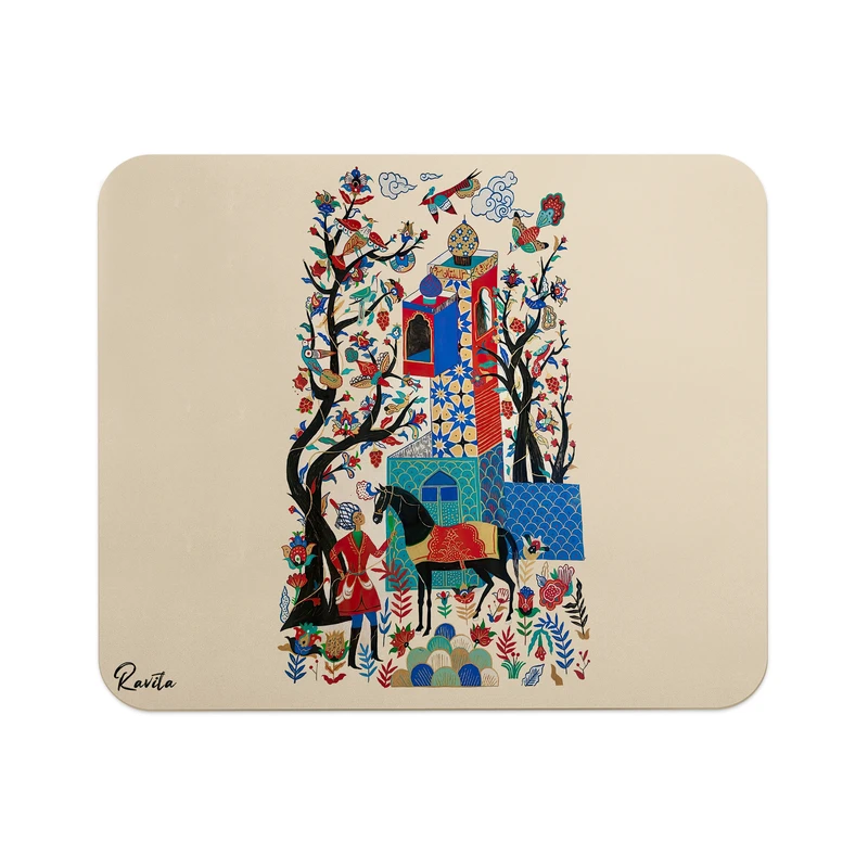 ماوس پد راویتا مدل نقاشی مینیاتور ایرانی کد 3719 سایز 24*19 سانتی متر