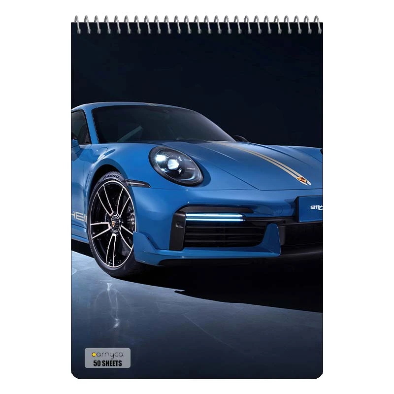 دفتر نقاشی 50 برگ سیمی کارنیکا طرح پورشه Porsche کد 39453