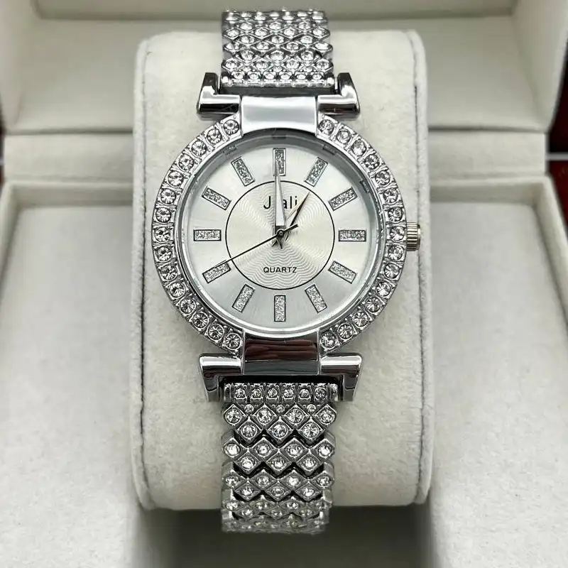 ساعت مچی عقربه ای زنانه جیالی مدل فول نگین کد 01