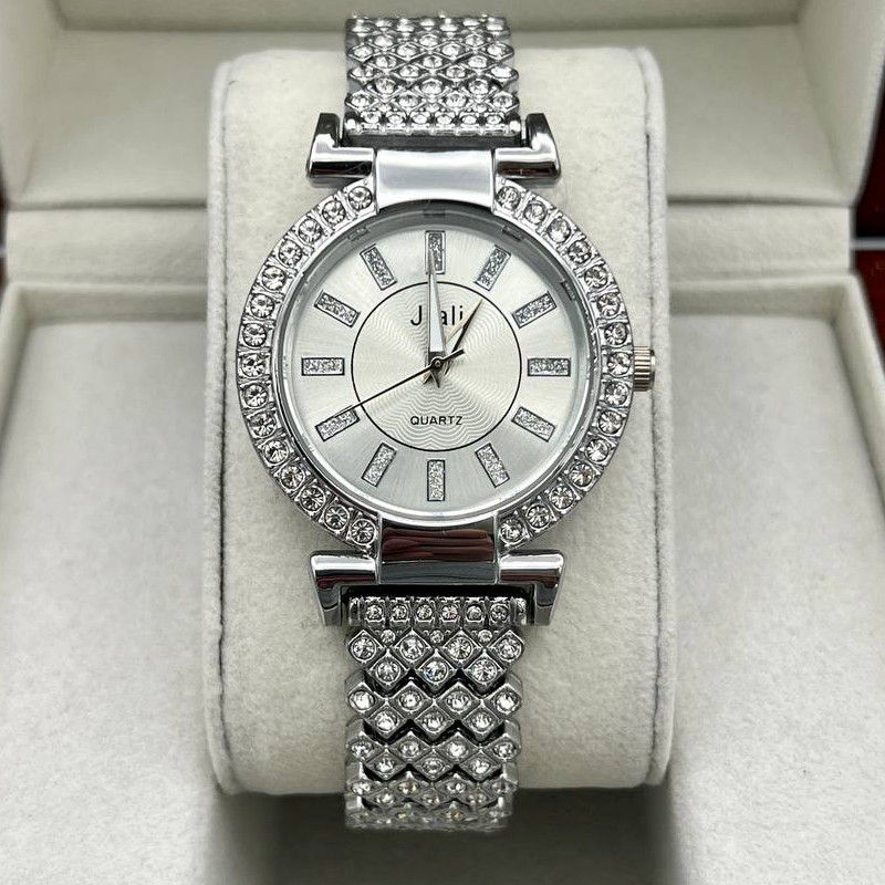 ساعت مچی عقربه ای زنانه جیالی مدل فول نگین کد 01