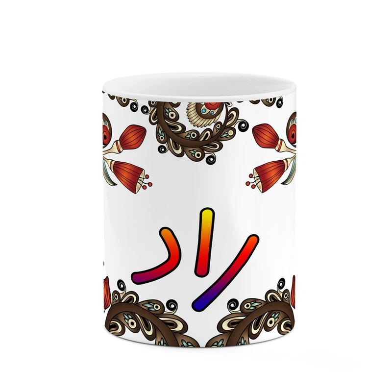 ماگ کاکتی مدل اسم راد طرح سنتی گل و بته کد mgh45110