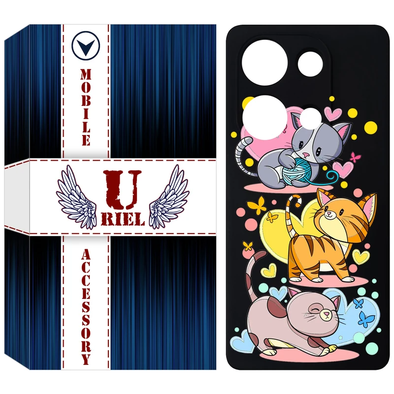 کاور یوریل مدل KSH کد 6 طرح گربه مناسب برای گوشی موبایل شیائومی Poco M6 Pro