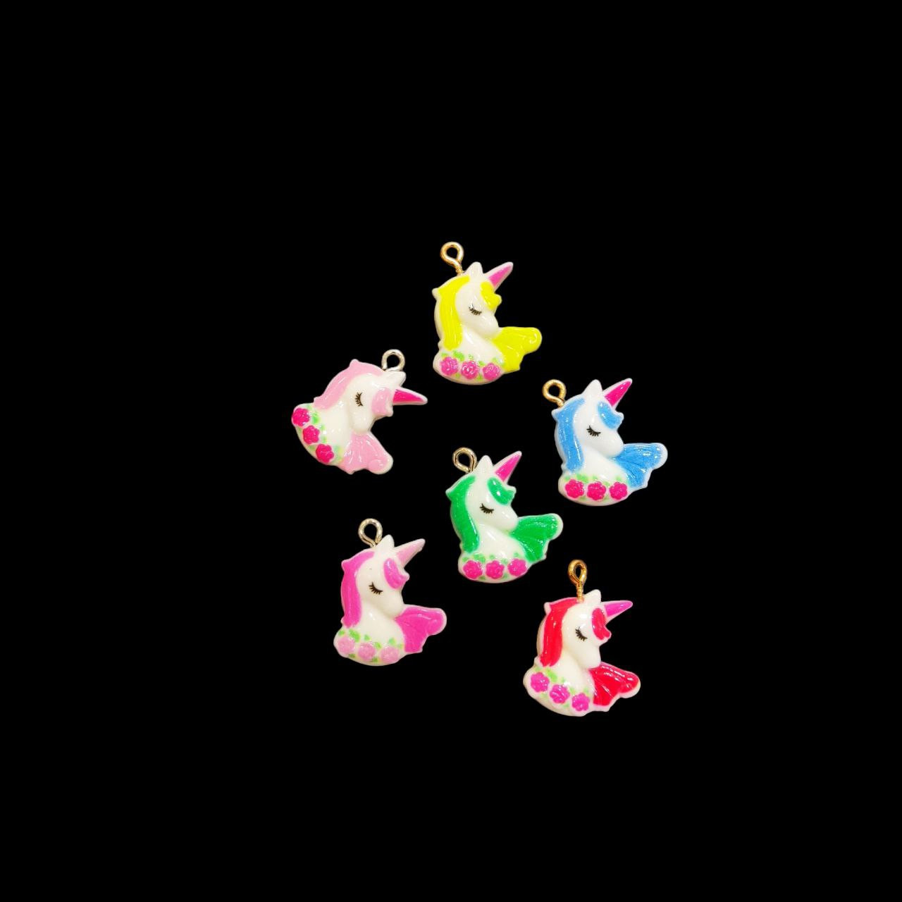 آویز گردنبند بچگانه مدل اسب تک شاخ بسته 6 عددی