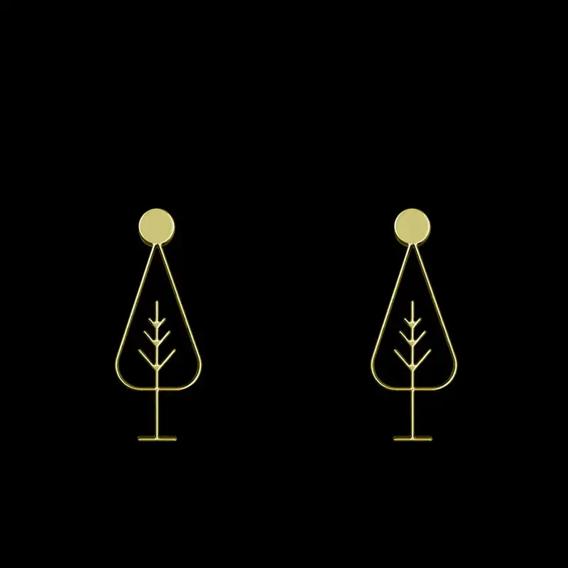 گوشواره طلا 18 عیار زنانه مدوپد مدل درخت کد GA1-15815