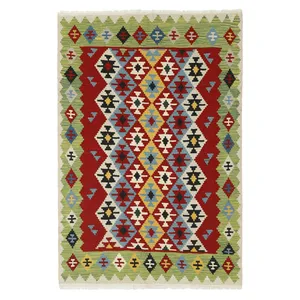 گلیم دستبافت چهار متری طرح قشقایی کد g570740