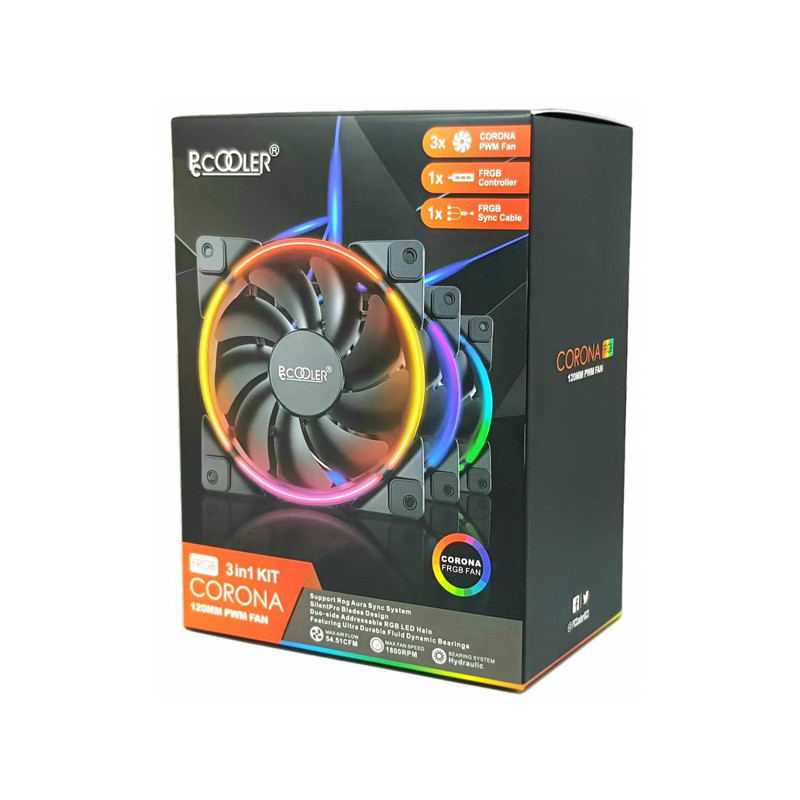 فن کیس پی سی کولر مدل CORONA 3-IN-1 FRGB 3