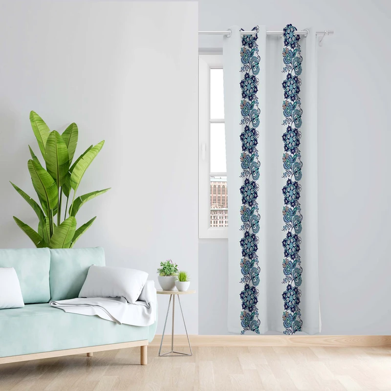 پرده طرح نقش و نگار مدل مخمل پانچی کد 1449 z سایز 140x200 سانتی متر