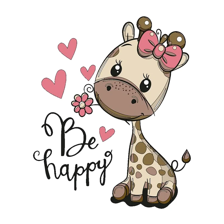 استیکر پارچه و لباس پاد آفرین مدل زرافه کیوت کد 325