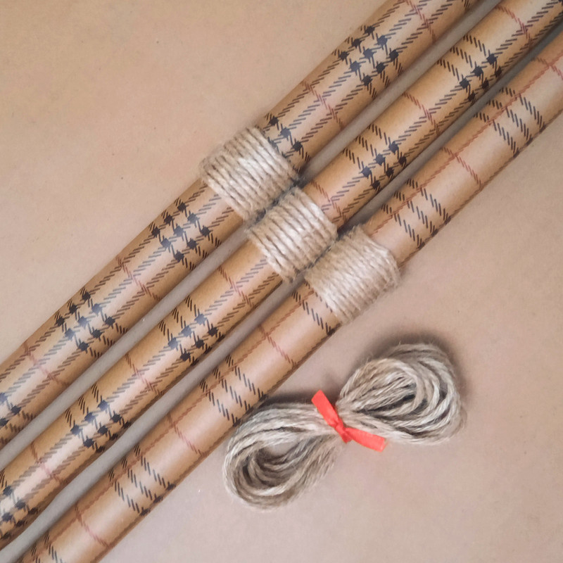 کاغذ کادو مدل fou2 بسته 3 عددی به همراه 5 متر نخ کنف