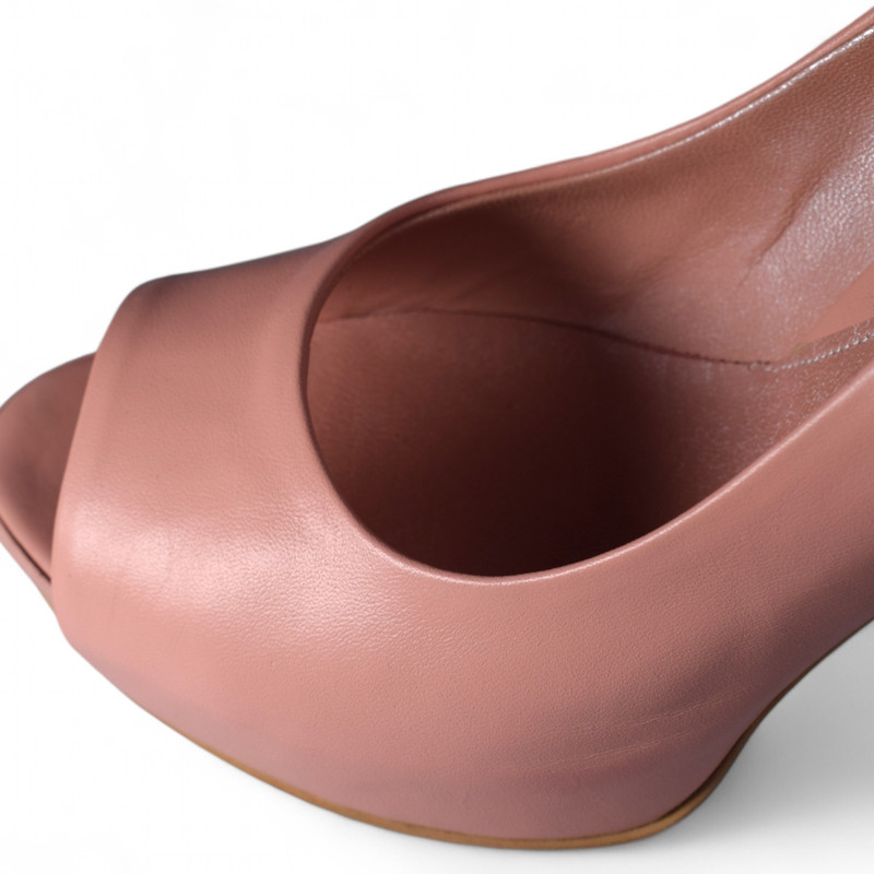 صندل زنانه چرمیران مدل شنلی رنگ صورتی