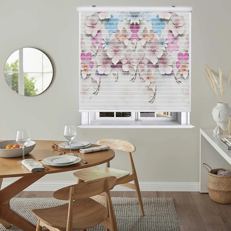 پرده زبرا زیو مدل سیلوئت 3D1304 سایز 150x150 سانتی متر