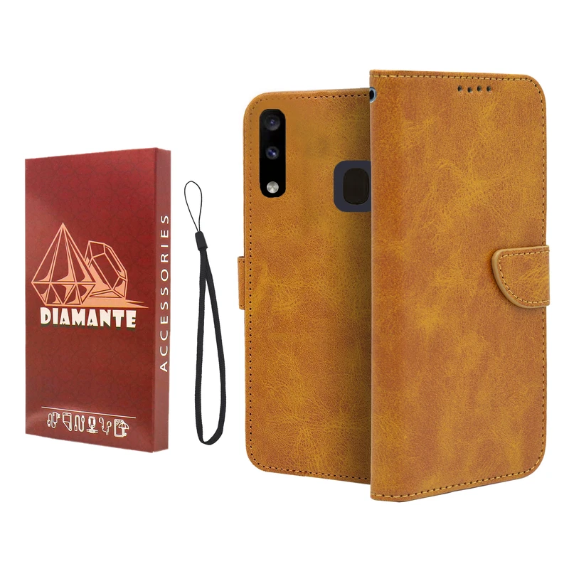 کیف کلاسوری دیامانته مدل Mortand Ros مناسب برای گوشی موبایل سامسونگ Galaxy A30 به همراه بندآویز