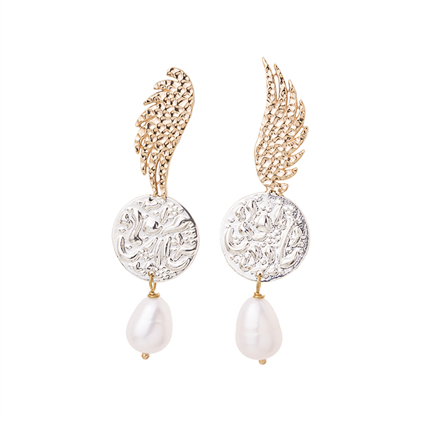 گوشواره طلا 18 عیار زنانه گالری شیدا مجد مدل سیمرغ ترکیبی