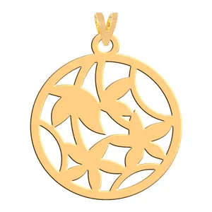 آویز گردنبند طلا 18 عیار زنانه فرشته مدل گل WNL-000174