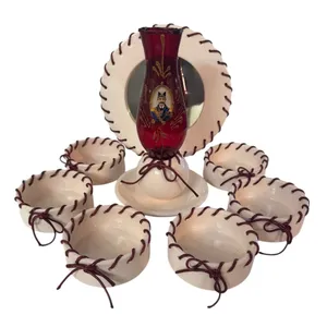 مجموعه ظروف هفت سین 8 پارچه مدل چرمی پاپیونی