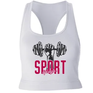 نیم تنه ورزشی زنانه مدل Sport کد SH046 رنگ سفید