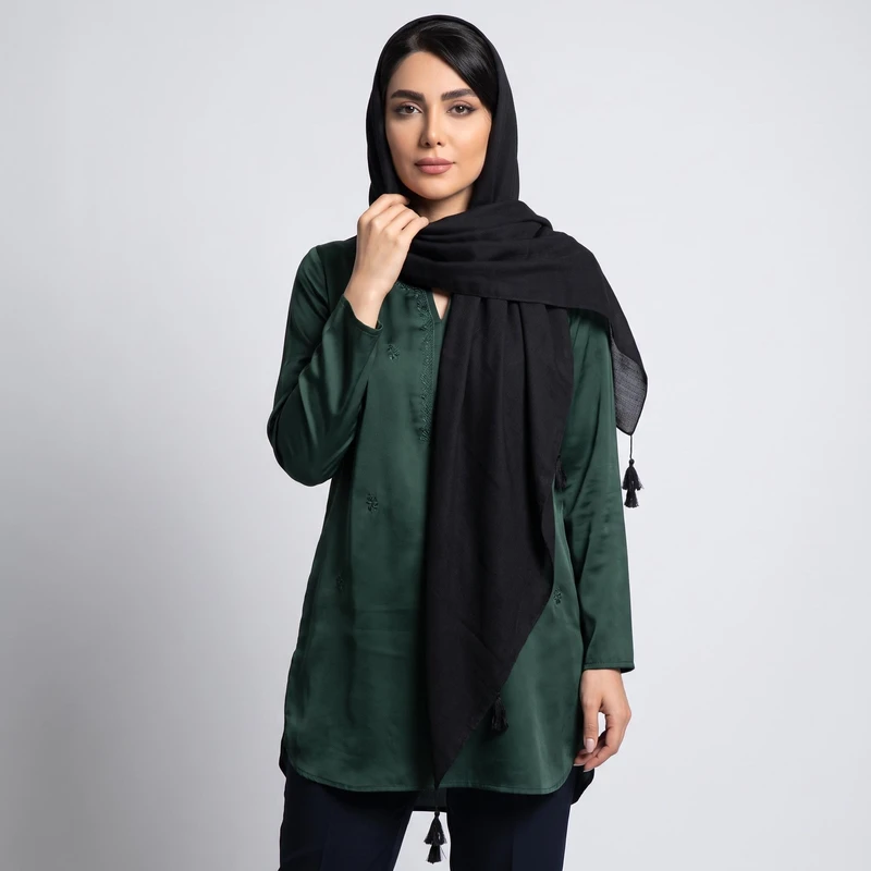 روسری زنانه مدل نخ اسلپ ساده مدل منگوله دار کد 4095