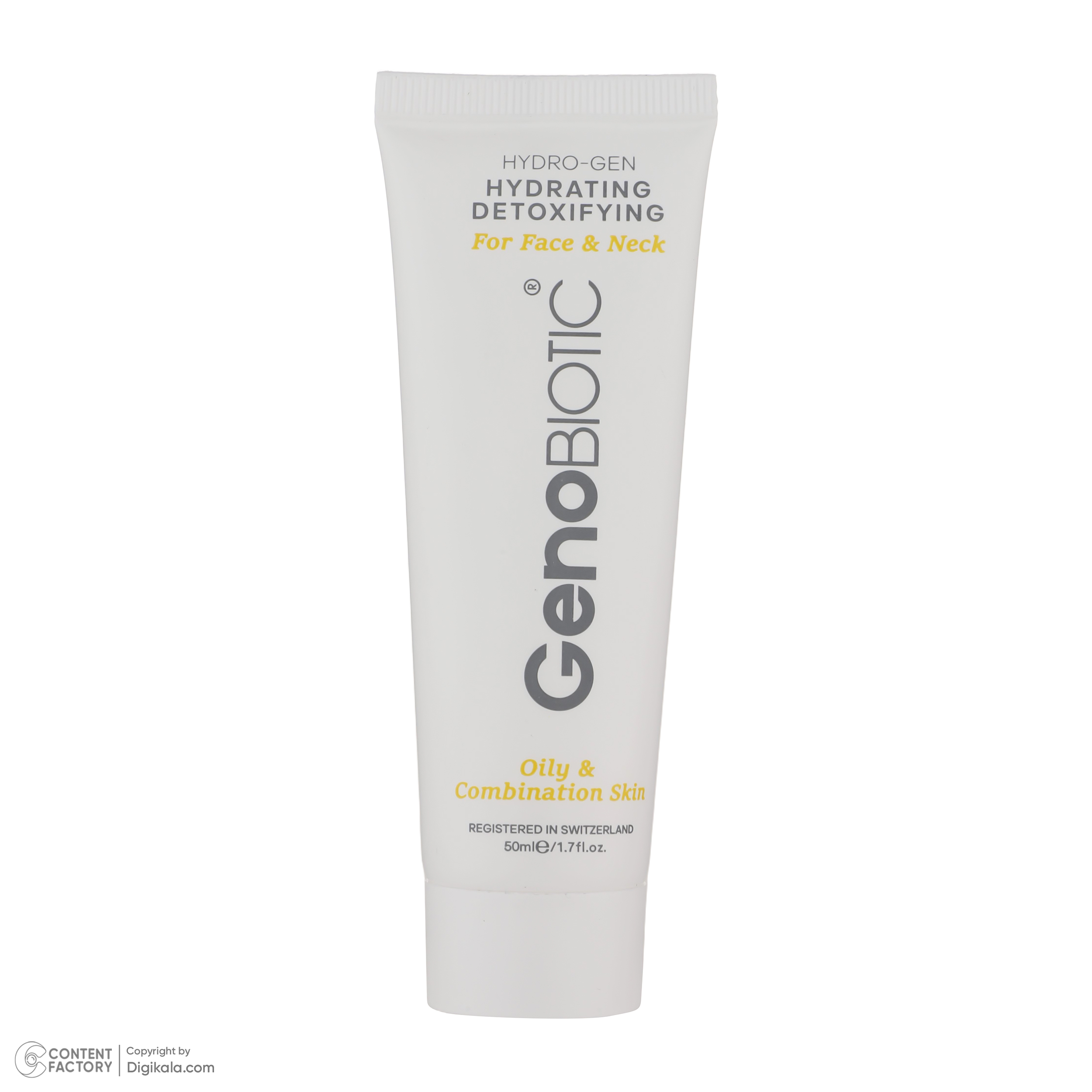 کرم مرطوب کننده صورت و گردن ژنوبایوتیک مدل 2863 مناسب برای پوست چرب و مختلط حجم 50 میلی لیتر