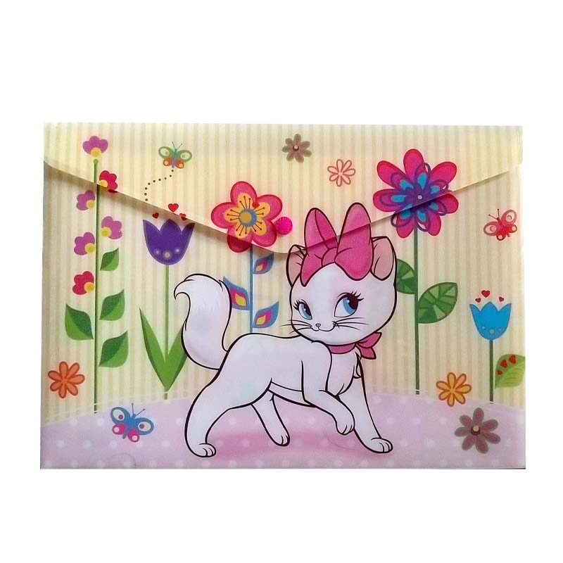 پوشه دکمه دار پاپکو مدل گربه با پاپیون کد P-108
