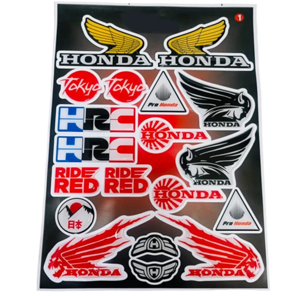 ست برچسب بدنه و باک موتور سیکلت وارون مدل W-3-HRC2 مناسب برای هوندا کلیک بسته 19 عددی