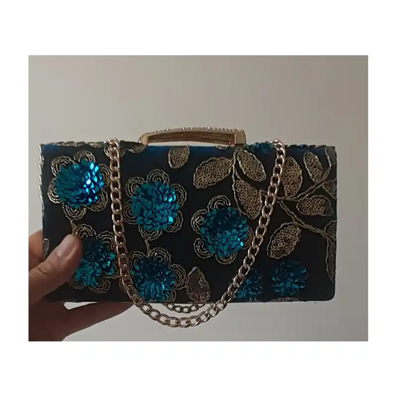 کیف مجلسی زنانه مدل مخمل پولکی