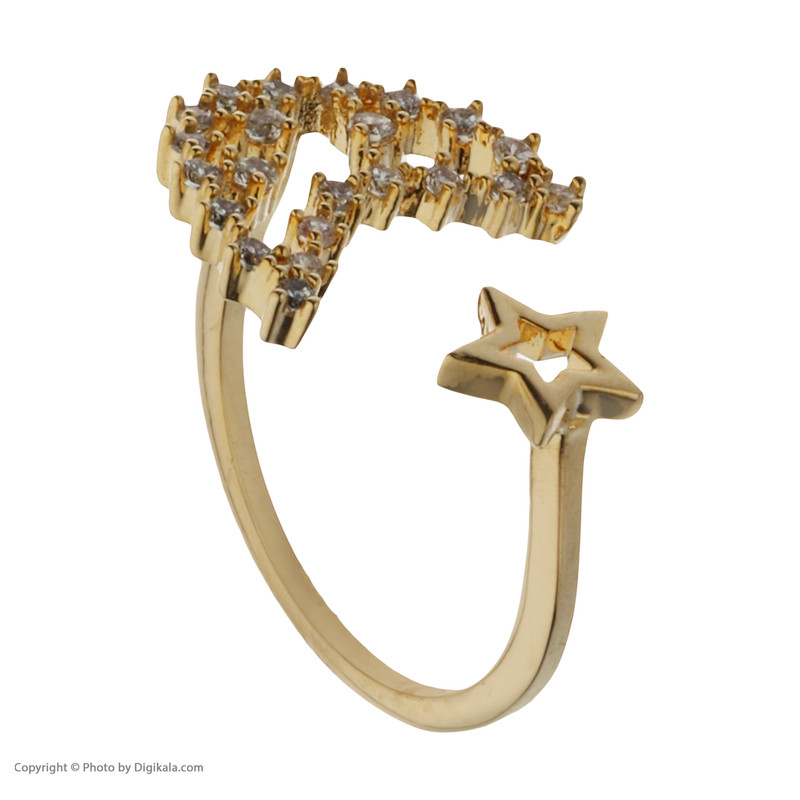انگشتر زنانه طرح ماه و ستاره نگین دار کد Yg-22