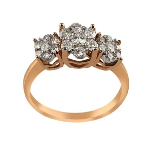 انگشتر طلا 18 عیار زنانه جواهری سروری مدل 10565