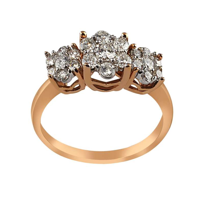 انگشتر طلا 18 عیار زنانه جواهری سروری مدل 10565