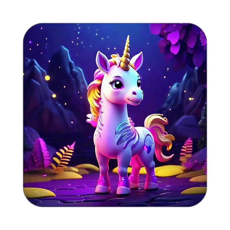 زیر لیوانی کاکتی طرح اسب تک شاخ و یونیکورن مدل mp30750