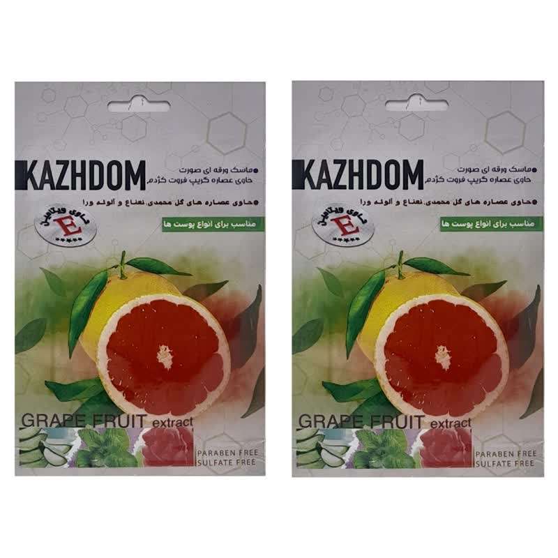 ماسک ورقه ای صورت کژدم مدل گریپ فروت وزن 25 گرم بسته 2 عددی ماسک ورقه ای صورت کژدم مدل گریپ فروت وزن 25 گرم بسته 2 عددی
