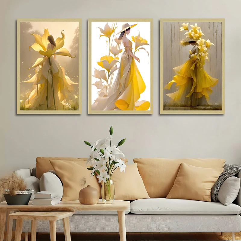 تابلو بکلیت طرح مدرن طبیعت مدل شاین اکلیلی BE-1683 مجموعه 3 عددی