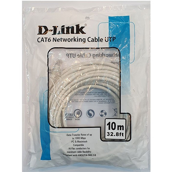 کابل شبکه Cat6 دی-لینک مدل NCB-C6UGRYR1-10