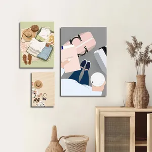 تابلو شاسی بکلیت طرح مسافرت و چمدان مدل SH-2806 مجموعه 3 عددی