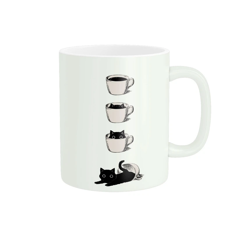 ماگ زیگورات مدل گربه و فنجان قهوه کد 2102