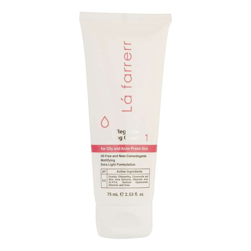 کرم کنترل‌کننده چربی و آبرسان لافارر مدل 01 مناسب پوستهای چرب و مستعد آکنه حجم 75 میلی‌لیتر