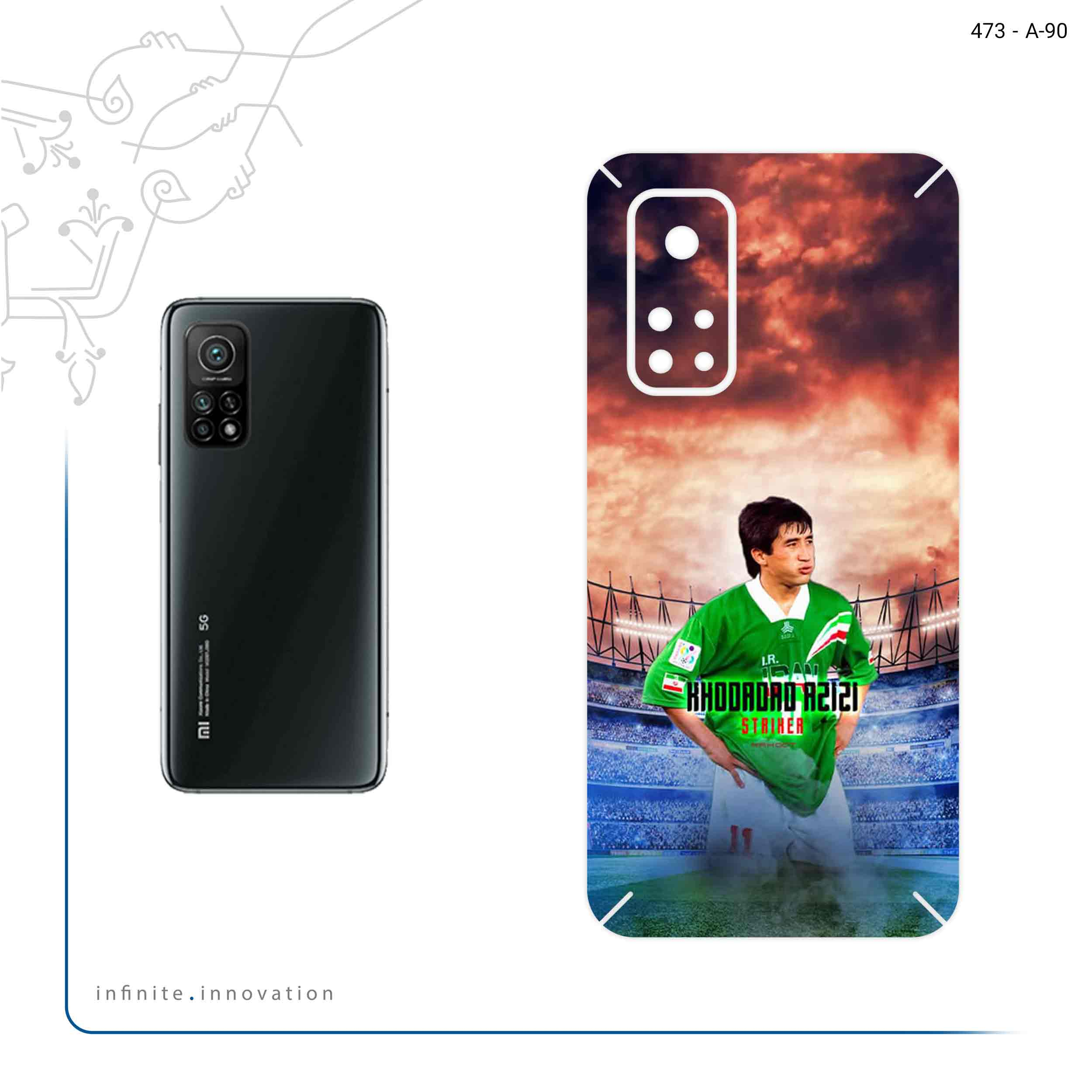 برچسب پوششی ماهوت مدل Khodadad Azizi مناسب برای گوشی موبایل شیائومی Mi 10T 5G