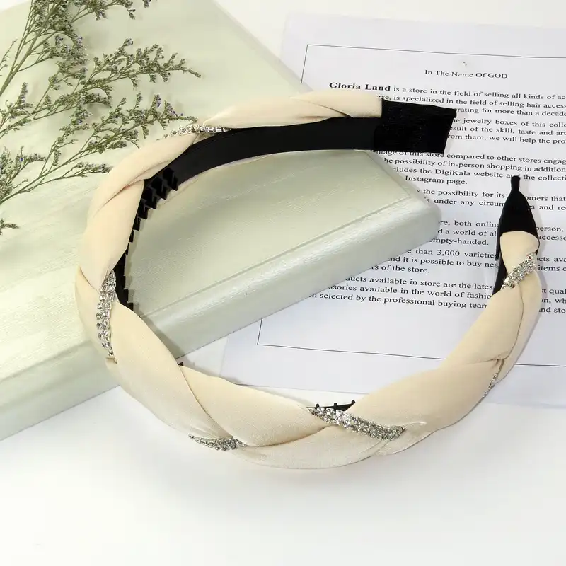 تل مو زنانه مدل بافت نگین دار کد G_Lnd_445