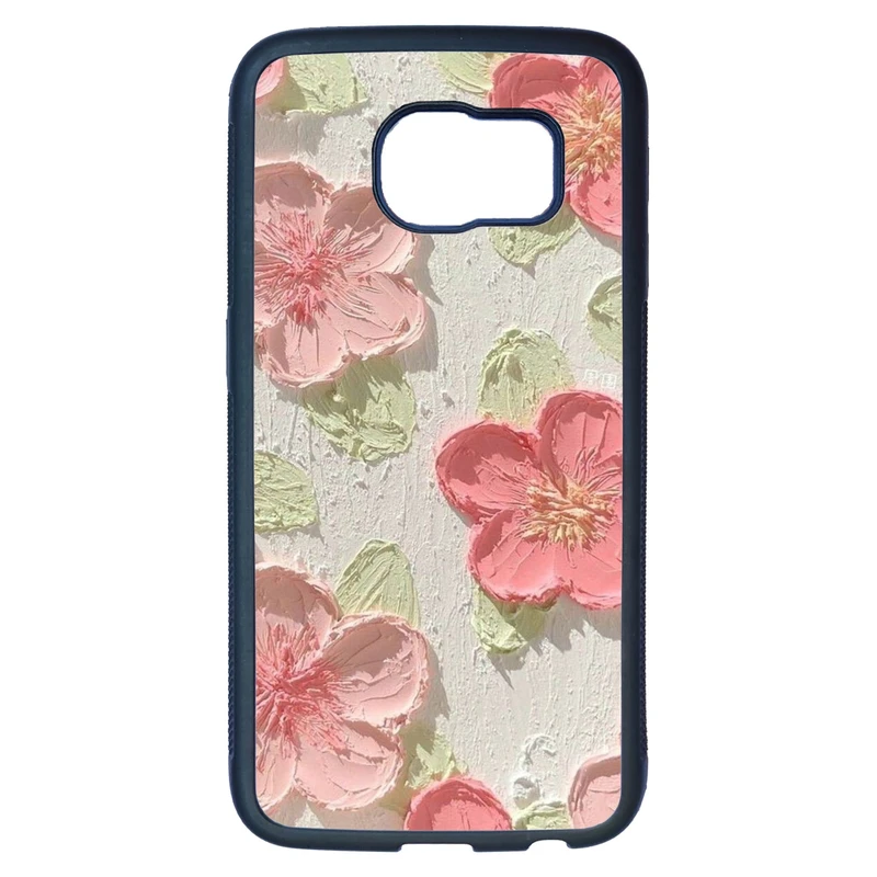 کاور قاب گارد گوشی طرح گل کد TPU-282 مناسب برای گوشی موبایل سامسونگ Galaxy S6 edge