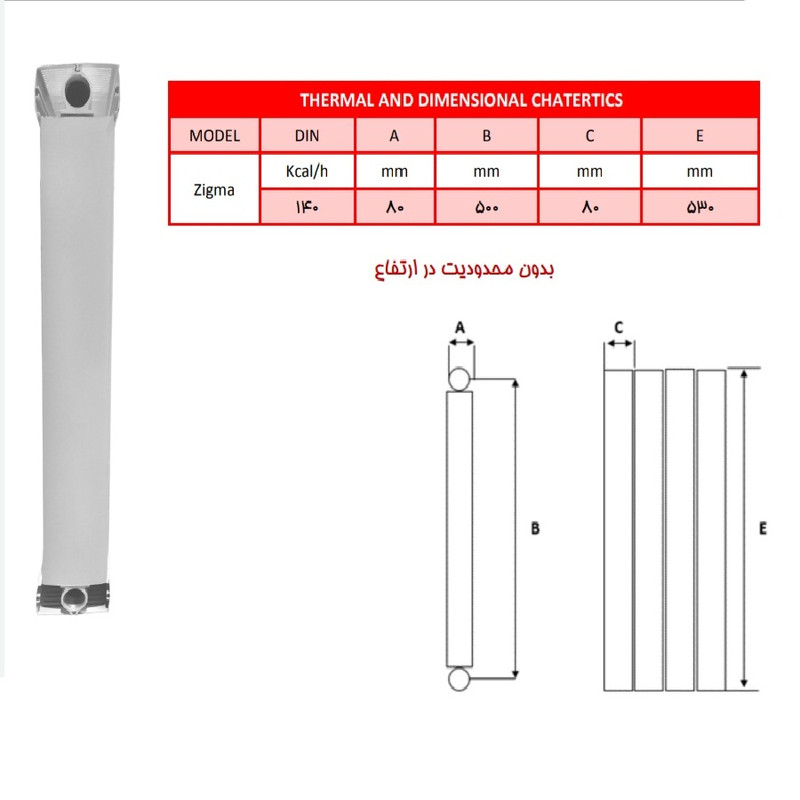 رادیاتور زیم وات مدل 64