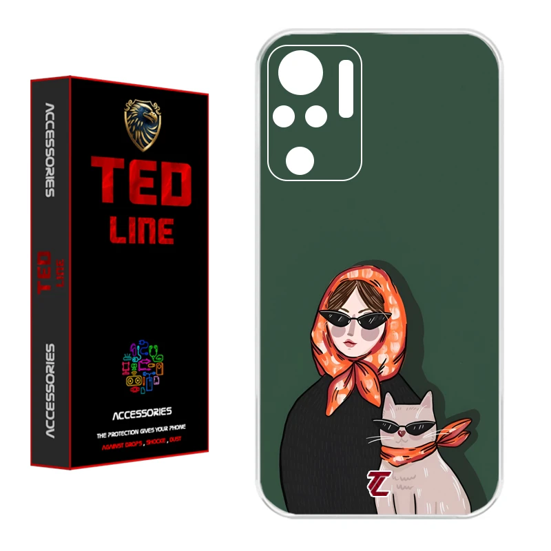 کاور تدلاین طرح دختر و گربه کد 1143 مناسب برای گوشی موبایل شیائومی Redmi Note 10 4G / Note 10S / Poco M5S