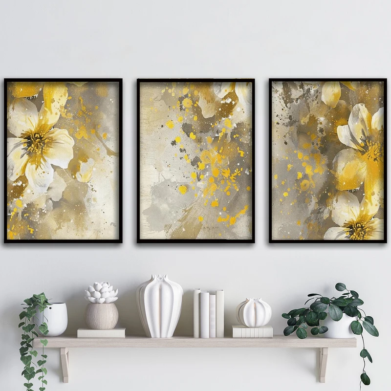 تابلو آتریسا طرح آبستره مدل ATA189 مجموعه 3 عددی 