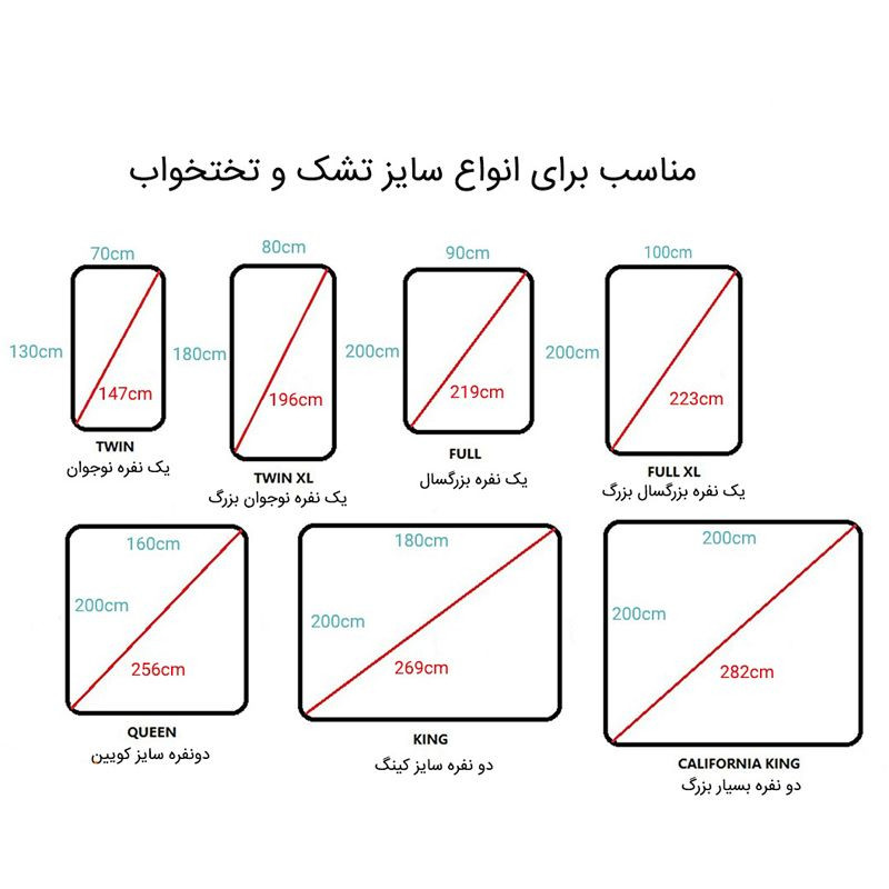نظم دهنده روتختی شاکا مدل کش تخت بسته 2 عددی