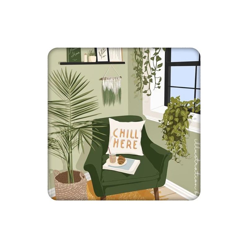 زیرلیوانی طرح اتاق نشیمین سبز کد 4483105