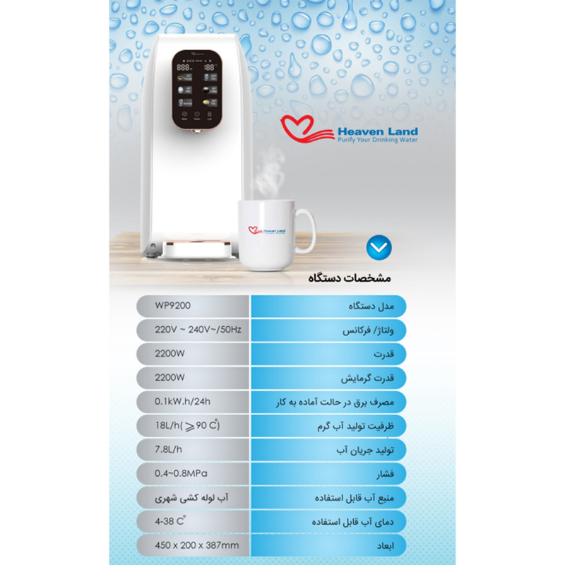 دستگاه تصفیه کننده آب هون لند مدل WP9200