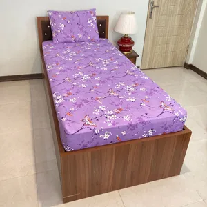  سرویس روتختی مدل کشدار بامبو یاسی کد 90 1 نفره 2 تکه
