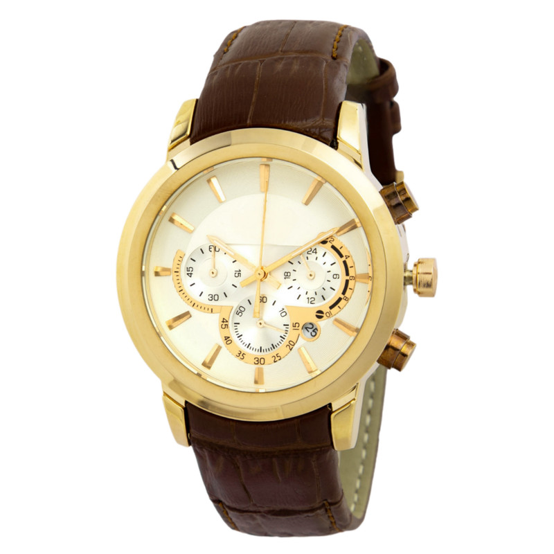 ساعت مچی عقربه‌ای مردانه کوارتز مدل کلاسیک تک موتوره بند چرم کد 1.3